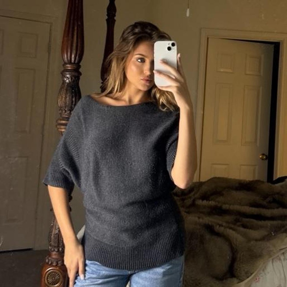 gorg charcoal gray wool blend dolman sleeve sweater
